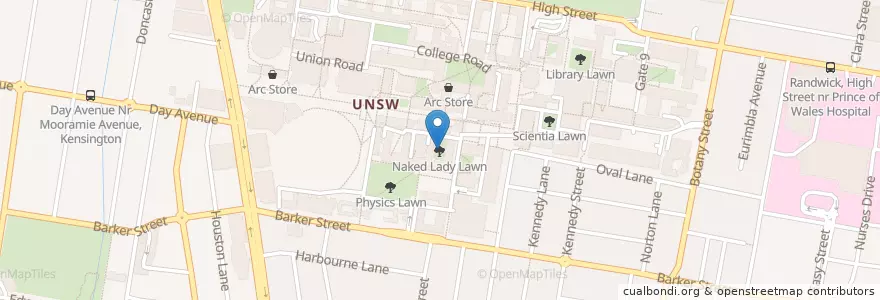 Mapa de ubicacion de Fountain figure en Австралия, Новый Южный Уэльс, Sydney, Randwick City Council.