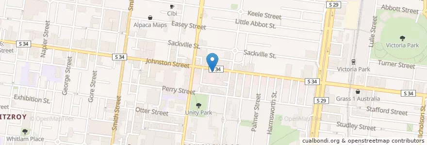 Mapa de ubicacion de Collingwood North Post Office en أستراليا, ولاية فيكتوريا, City Of Yarra.