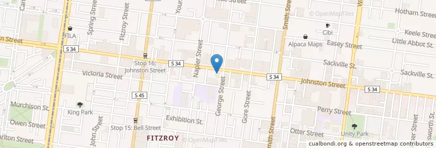 Mapa de ubicacion de Rochester Castle Hotel en 오스트레일리아, Victoria, City Of Yarra.