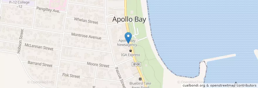 Mapa de ubicacion de Apollo bay Seafood Cafe en استرالیا, Victoria, Shire Of Colac Otway.
