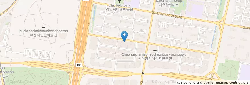 Mapa de ubicacion de KB 국민은행 부천서지점 en 대한민국, 경기도, 부천시.