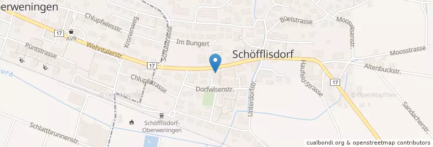 Mapa de ubicacion de Postagentur 8165 Schöfflisdorf SPAR en Suisse, Zurich, Bezirk Dielsdorf, Schöfflisdorf.