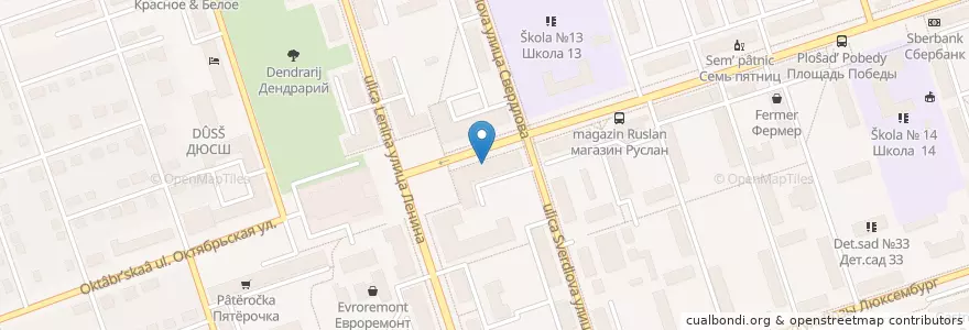 Mapa de ubicacion de Стоматология en Russia, Ural Federal District, Sverdlovsk Oblast, Западный Управленческий Округ, Полевской Городской Округ.