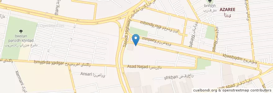 Mapa de ubicacion de راهنمایی و رانندگی منطقه۱۷ en Irão, Teerã, شهرستان تهران, Teerã, بخش مرکزی شهرستان تهران.