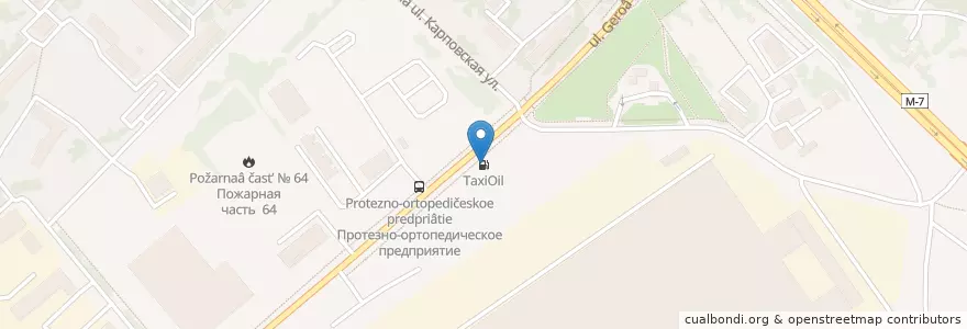 Mapa de ubicacion de TaxiOil en Russia, Circondario Federale Del Volga, Нижегородская Область, Городской Округ Нижний Новгород.