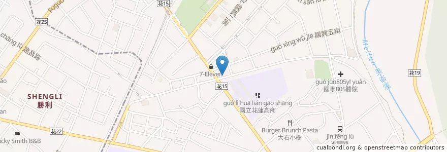 Mapa de ubicacion de 王清淵皮膚科診所 en تایوان, 臺灣省, هوالاین, 花蓮市.