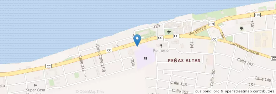 Mapa de ubicacion de Banquito de Peñas Altas en کوبا, Matanzas, Matanzas, Ciudad De Matanzas.