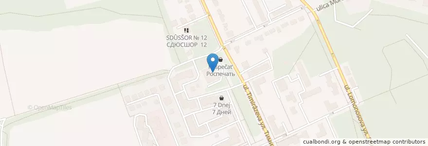 Mapa de ubicacion de Столовая en Rusia, Distrito Federal Central, Óblast De Vorónezh, Городской Округ Воронеж.