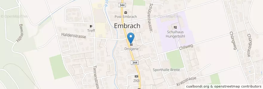 Mapa de ubicacion de Drogerie en Suisse, Zurich, Bezirk Bülach, Embrach.