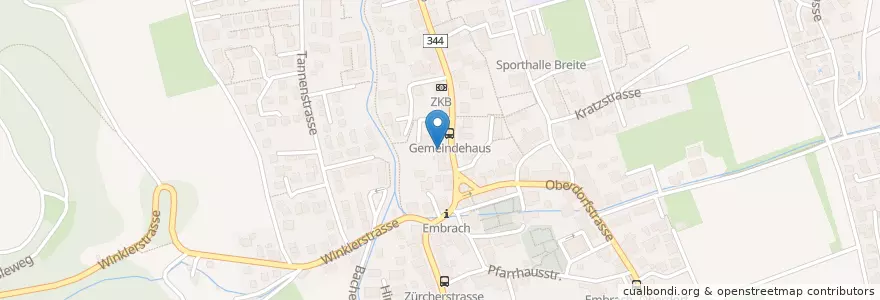 Mapa de ubicacion de Gemeindehaus Embrach en سويسرا, زيورخ, Bezirk Bülach, Embrach.
