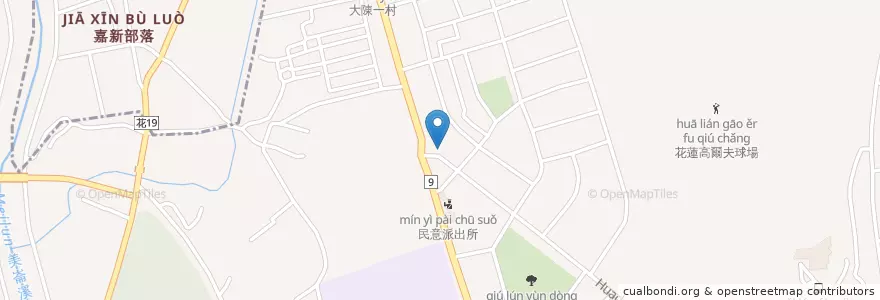 Mapa de ubicacion de 美而美 en 타이완, 타이완성, 화롄현, 화롄 시.