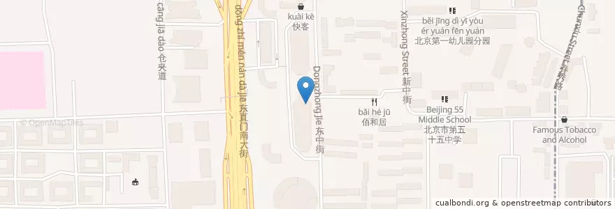 Mapa de ubicacion de 中国建设银行 en 중국, 베이징시, 허베이성, 东城区.