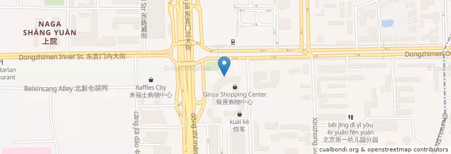 Mapa de ubicacion de 交通银行 en 中国, 北京市, 河北省, 东城区.