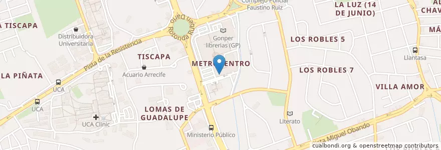 Mapa de ubicacion de Burger King en نیکاراگوئه, Departamento De Managua, Managua (Municipio).