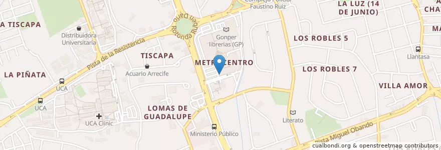Mapa de ubicacion de Valenti's Pizza en Nicaragua, Departamento De Managua, Managua (Municipio).