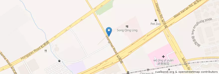 Mapa de ubicacion de Icafé en China, Shanghai, Changning.