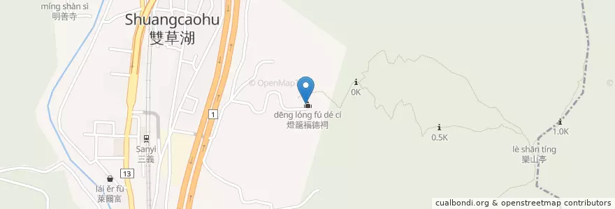 Mapa de ubicacion de 燈籠福德祠 en Taiwan, 臺灣省, 苗栗縣, 三義鄉.