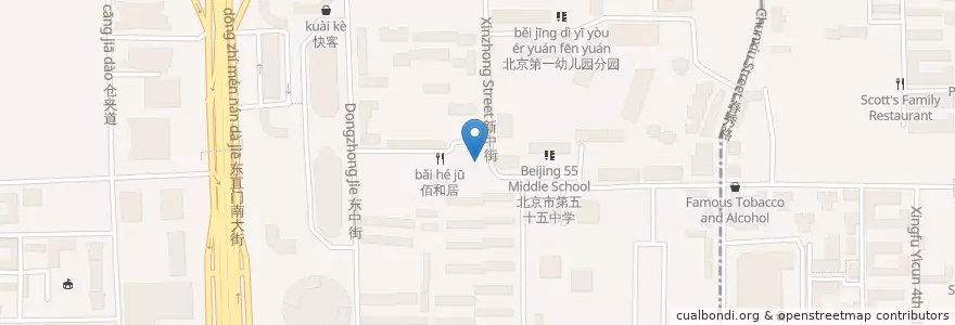 Mapa de ubicacion de 东城区职业技术学校 en China, Peking, Hebei, 东城区.