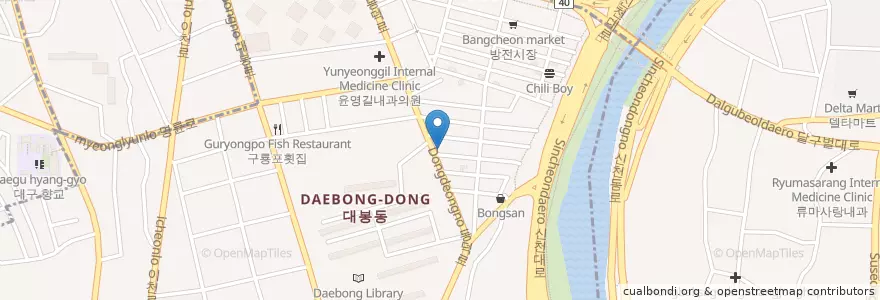 Mapa de ubicacion de Zart en كوريا الجنوبية, ديغو, 중구, 대봉동.