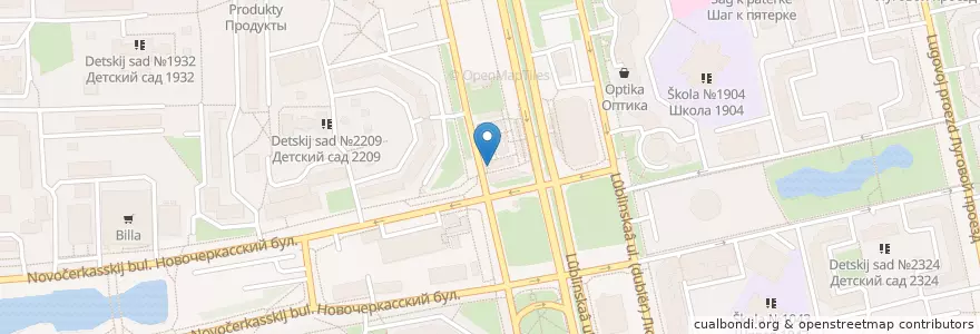 Mapa de ubicacion de Кебаб хаус en Rusland, Centraal Federaal District, Moskou, Юго-Восточный Административный Округ, Район Марьино.