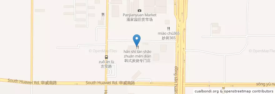 Mapa de ubicacion de 韩式炭烧专门店 en China, Beijing, Hebei, Chaoyang District.