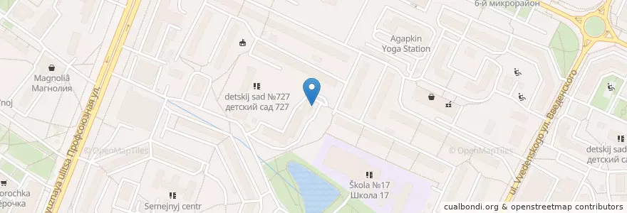 Mapa de ubicacion de BKC ih en Russia, Distretto Federale Centrale, Москва, Юго-Западный Административный Округ, Район Коньково.