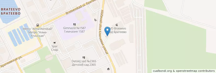 Mapa de ubicacion de Лукойл en Rusia, Distrito Federal Central, Москва, Южный Административный Округ, Район Братеево.