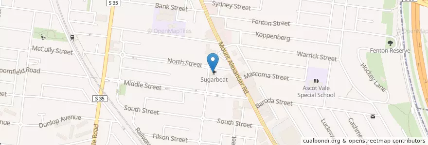 Mapa de ubicacion de Sugarbeat en オーストラリア, ビクトリア, City Of Moonee Valley.