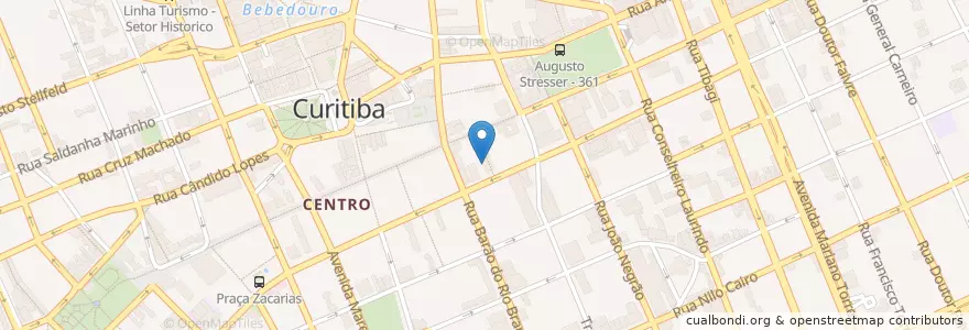 Mapa de ubicacion de Associação de Esperanto do Paraná en 巴西, 南部, 巴拉那, Região Geográfica Intermediária De Curitiba, Região Metropolitana De Curitiba, Microrregião De Curitiba, 库里蒂巴.