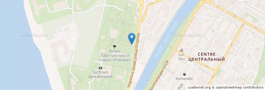 Mapa de ubicacion de Каменный цветок en Rússia, Distrito Federal Do Sul, Krai De Krasnodar, Городской Округ Сочи.