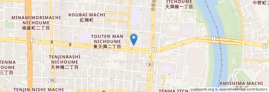Mapa de ubicacion de ディップ ラスナ en Japan, 大阪府, Osaka, 北区.