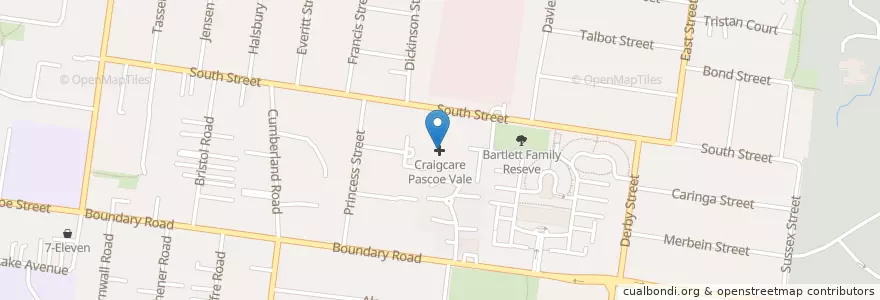 Mapa de ubicacion de Craigcare Pascoe Vale en Australia, Victoria, City Of Moreland.