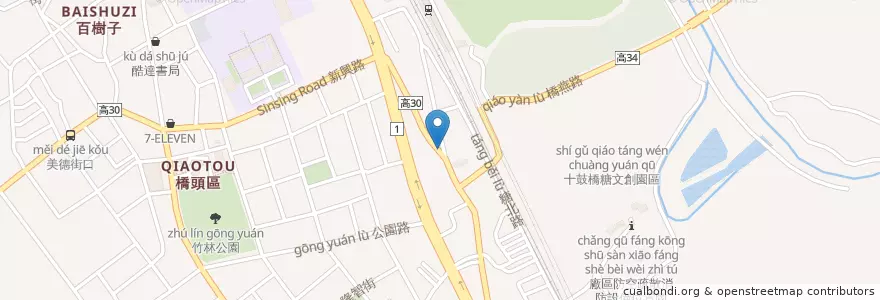 Mapa de ubicacion de 鳳橋宮 en 타이완, 가오슝시, 차오터우구.