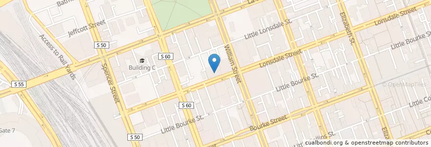 Mapa de ubicacion de Wheat Restaurant & Bar en Austrália, Victoria, City Of Melbourne.
