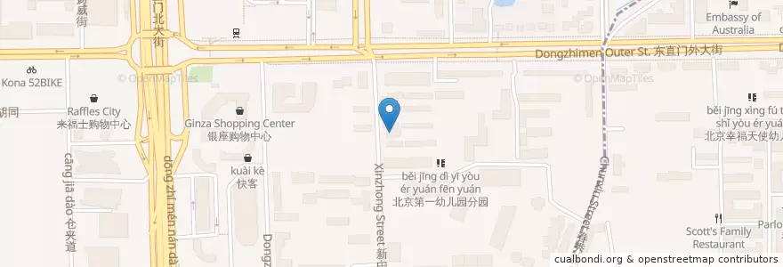 Mapa de ubicacion de 天下居东北农家菜 en China, Peking, Hebei, 东城区.