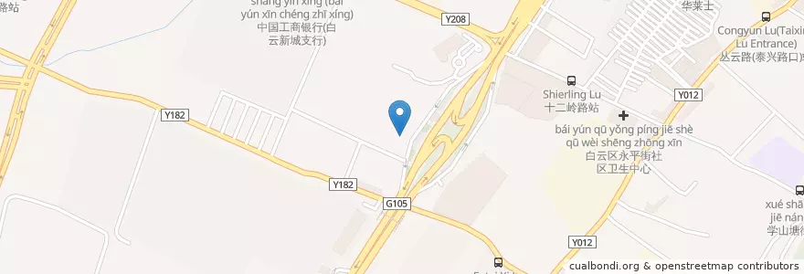 Mapa de ubicacion de 博济医院 en 中国, 广东省, 广州市, 白云区.