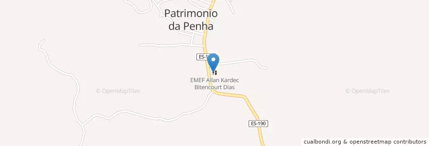 Mapa de ubicacion de EMEF Allan Kardec Bitencourt Dias en Brasile, Regione Sudest, Espírito Santo, Região Geográfica Intermediária De Cachoeiro De Itapemirim, Microrregião Caparaó, Divino De São Lourenço.
