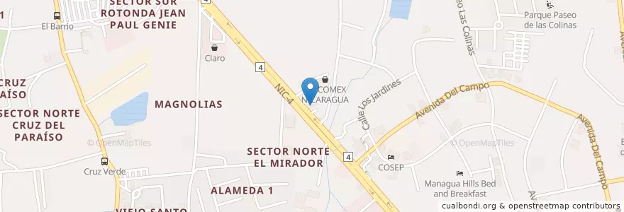 Mapa de ubicacion de Mandarin Asian Bistro en Nicaragua, Departamento De Managua, Managua (Municipio).