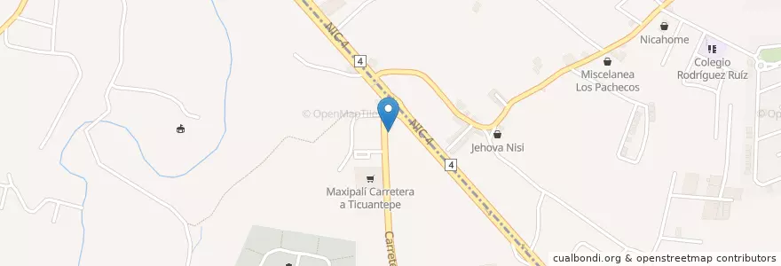Mapa de ubicacion de Farmacia Oriente en Nicaragua, Departamento De Managua, Ticuantepe (Municipio).