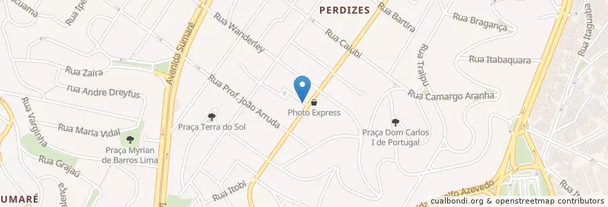 Mapa de ubicacion de Padoca en Brasil, Região Sudeste, São Paulo, Região Geográfica Intermediária De São Paulo, Região Metropolitana De São Paulo, Região Imediata De São Paulo, São Paulo.