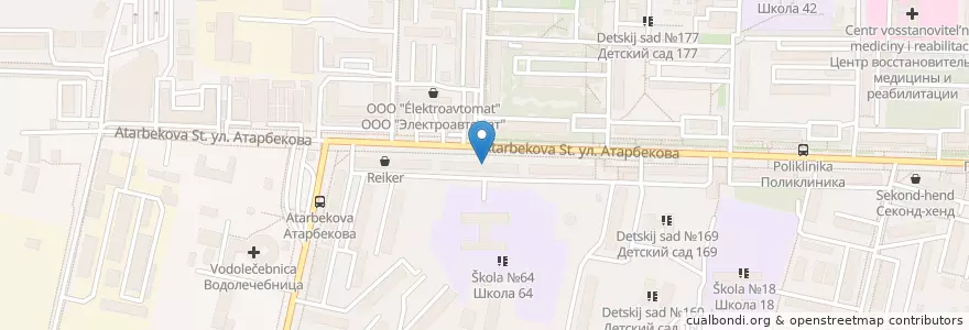 Mapa de ubicacion de Браво en Rusya Federasyonu, Южный Федеральный Округ, Krasnodar Krayı, Городской Округ Краснодар.