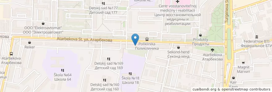 Mapa de ubicacion de Bellezza en روسيا, منطقة فيدرالية جنوبية, منطقة كراسنودار, Городской Округ Краснодар.