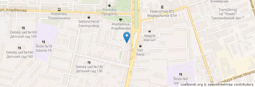 Mapa de ubicacion de Аптека 24ч en Rússia, Distrito Federal Do Sul, Krai De Krasnodar, Городской Округ Краснодар.
