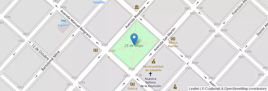 Mapa de ubicacion de 25 de Mayo en アルゼンチン, ブエノスアイレス州, Partido De Saladillo, Saladillo.