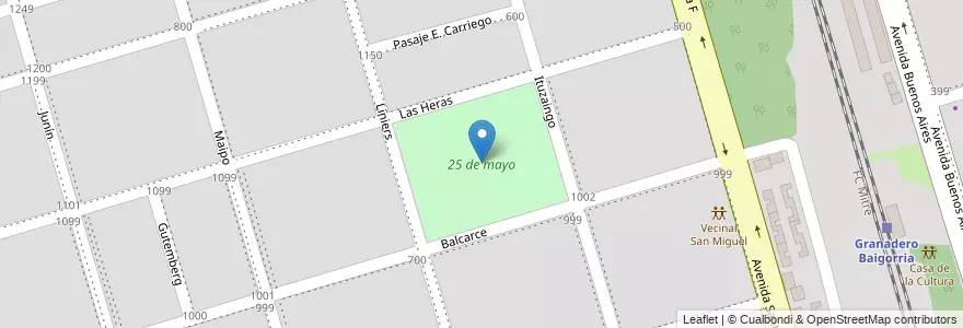 Mapa de ubicacion de 25 de mayo en Argentina, Santa Fe, Departamento Rosario, Municipio De Granadero Baigorria, Granadero Baigorria.