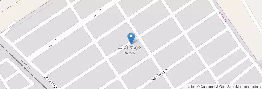 Mapa de ubicacion de 25 de mayo nuevo en アルゼンチン, サンティアゴ・デル・エステロ州, Departamento Banda, La Banda.