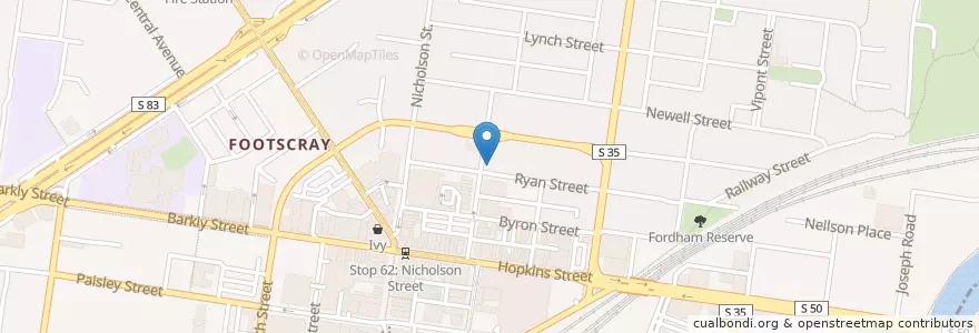 Mapa de ubicacion de Dentist en Australien, Victoria, City Of Maribyrnong.