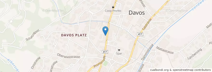 Mapa de ubicacion de Amavita Apotheke en Switzerland, Grisons, Prättigau/Davos, Davos.