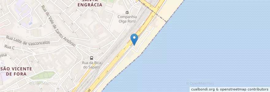 Mapa de ubicacion de Quiosque Sta. Apolónia en Portogallo, São Vicente.