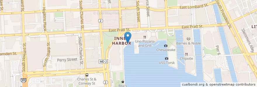 Mapa de ubicacion de Harborplace en Vereinigte Staaten Von Amerika, Maryland, Baltimore.